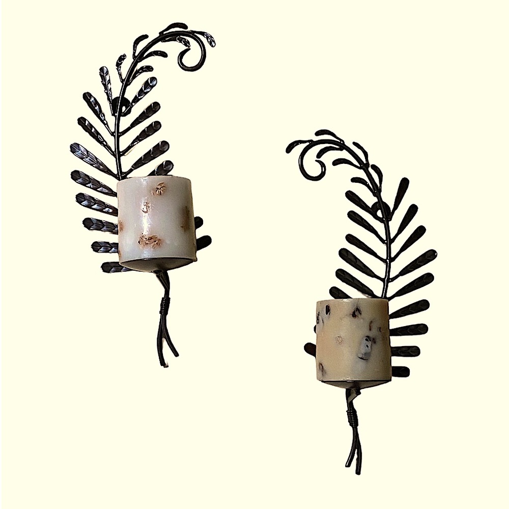 Set of Leaf Candle Sconces